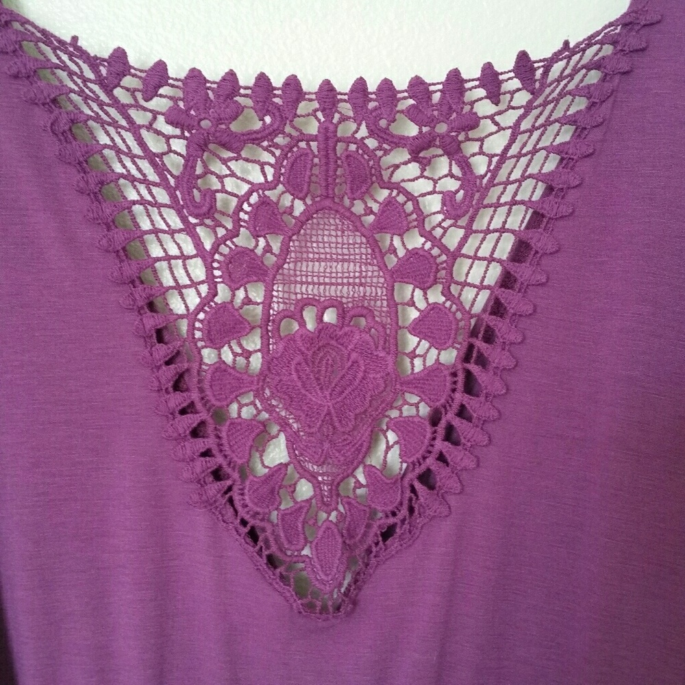 Pure Energy Purple Dress w/ Crochet Back sz 1 - Picture 5 of 7